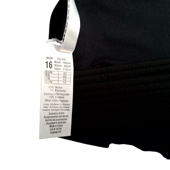 Seafolly Womens Black Bikini Bra Top  Strappy back design Size 16 Nylon Elastane - Picture 7 of 8